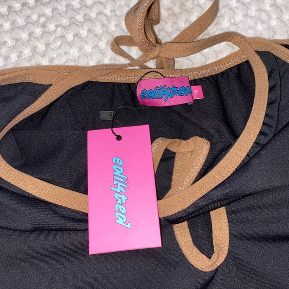 NWT - EDIKTED - BLACK CUT OUT HALTER DRESS - Picture 5 of 7